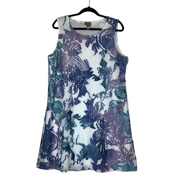 Chico’s Iona Garden Seamed Coastal Grandma Dress in Wild Grape Size 12 - Picture 1 of 12